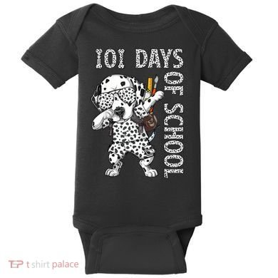101 Days School Dabbing Dalmatian Dog Teachers Baby Bodysuit