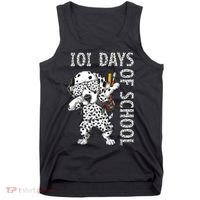 101 Days School Dabbing Dalmatian Dog Teachers Tank Top thumb 0