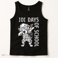 101 Days School Dabbing Dalmatian Dog Teachers Tank Top thumb 2