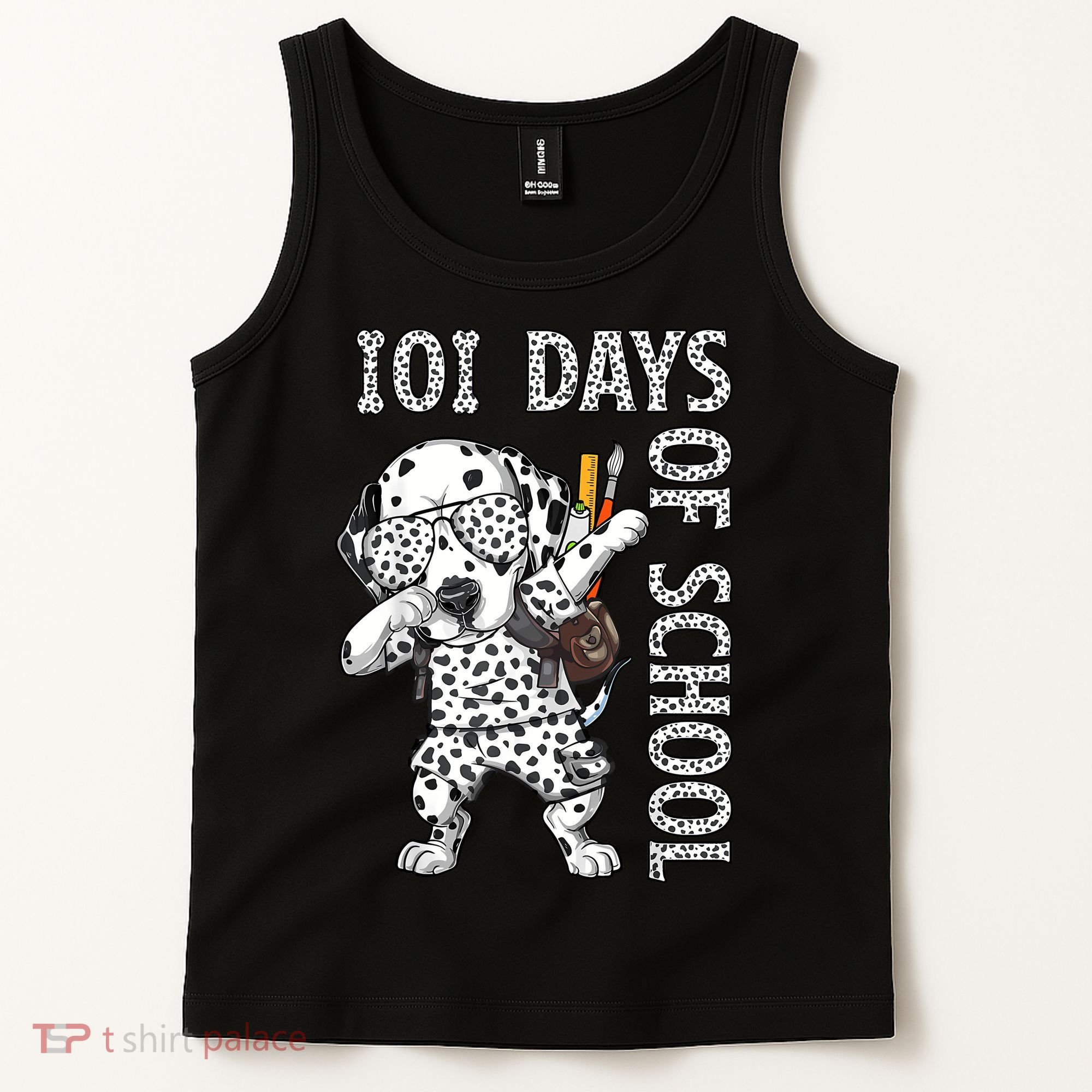 101 Days School Dabbing Dalmatian Dog Teachers Tank Top