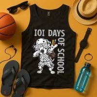 101 Days School Dabbing Dalmatian Dog Teachers Tank Top thumb 4