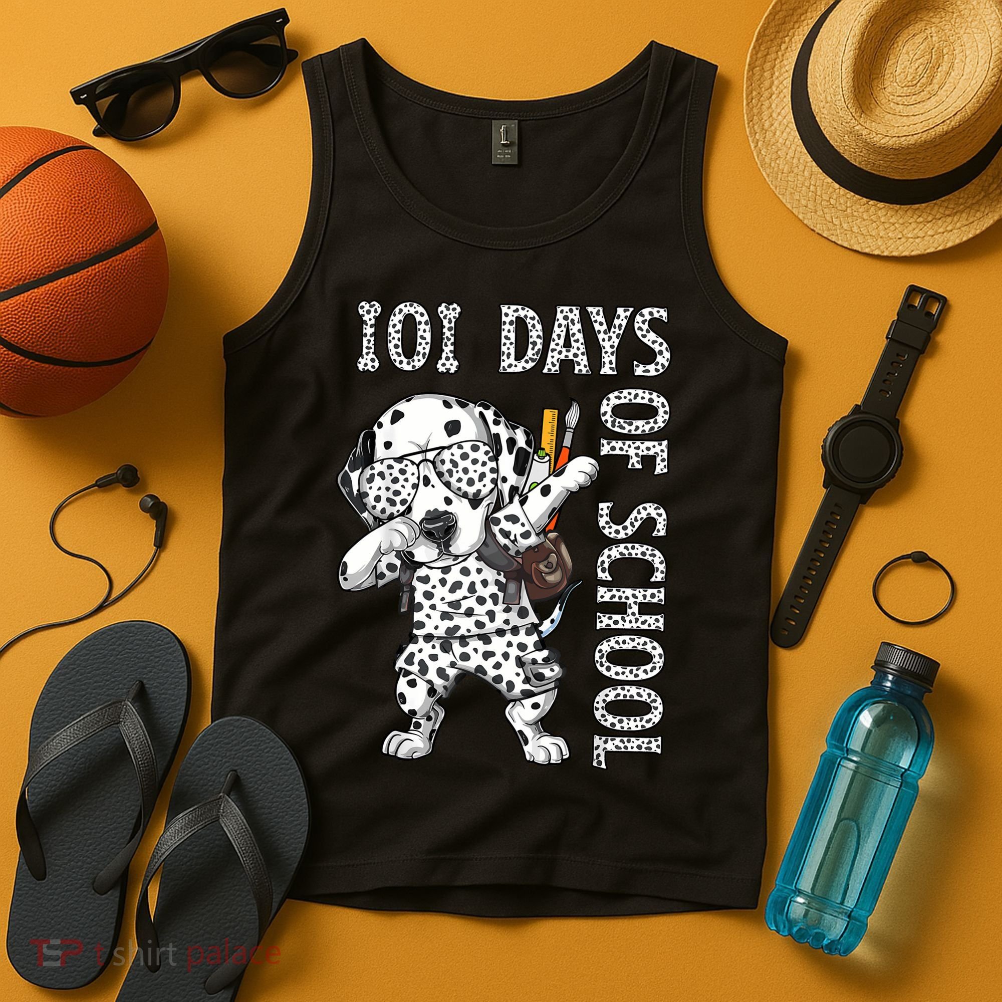 101 Days School Dabbing Dalmatian Dog Teachers Tank Top