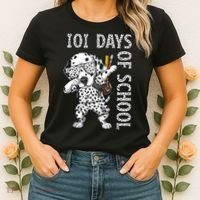 101 Days School Dabbing Dalmatian Dog Teachers Women's T-Shirt thumb 2