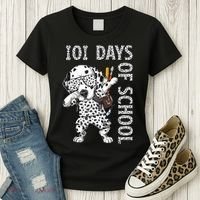 101 Days School Dabbing Dalmatian Dog Teachers Women's T-Shirt thumb 3