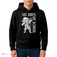 101 Days School Dabbing Dalmatian Dog Teachers Kids Hoodie thumb 4
