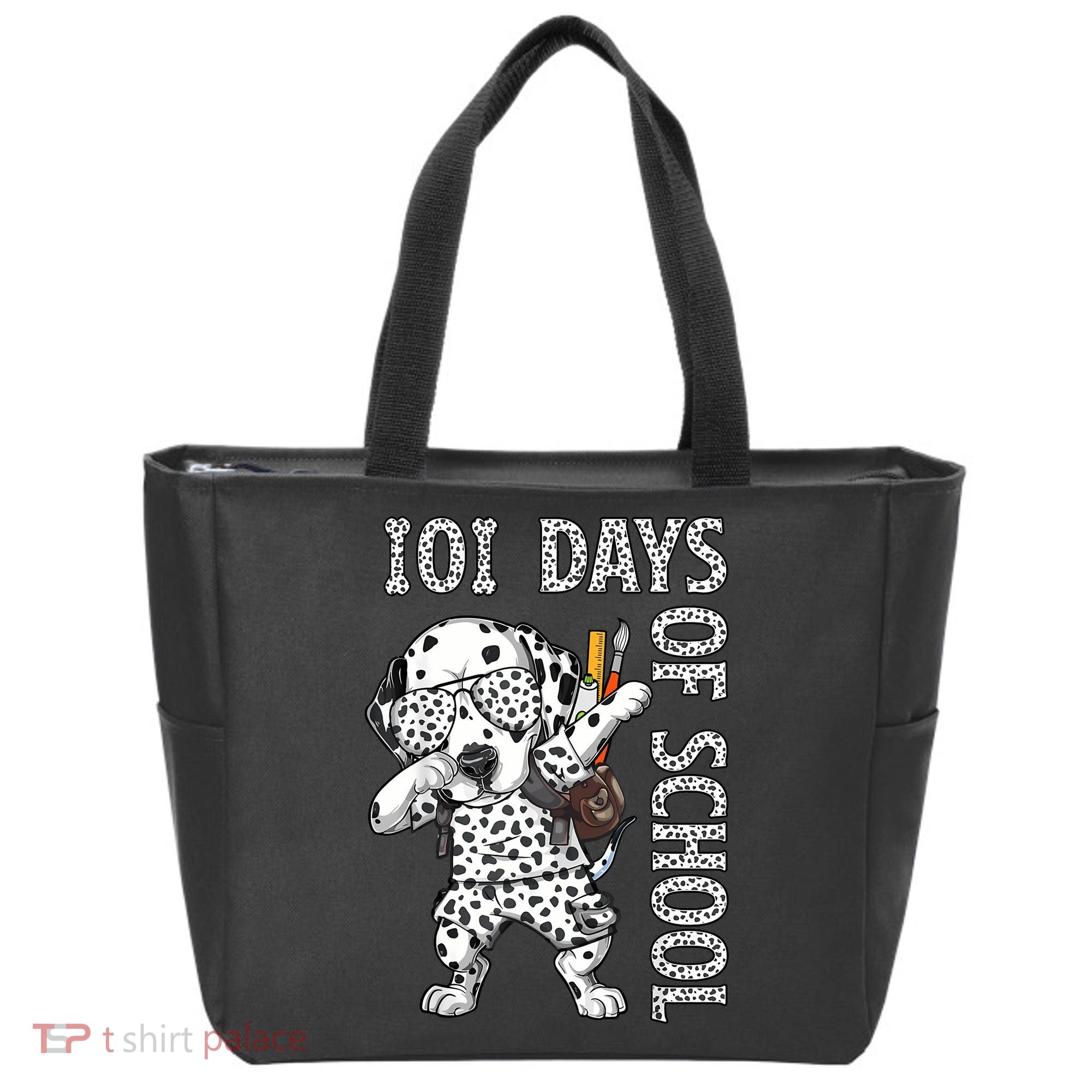 101 Days School Dabbing Dalmatian Dog Teachers Tote Bag