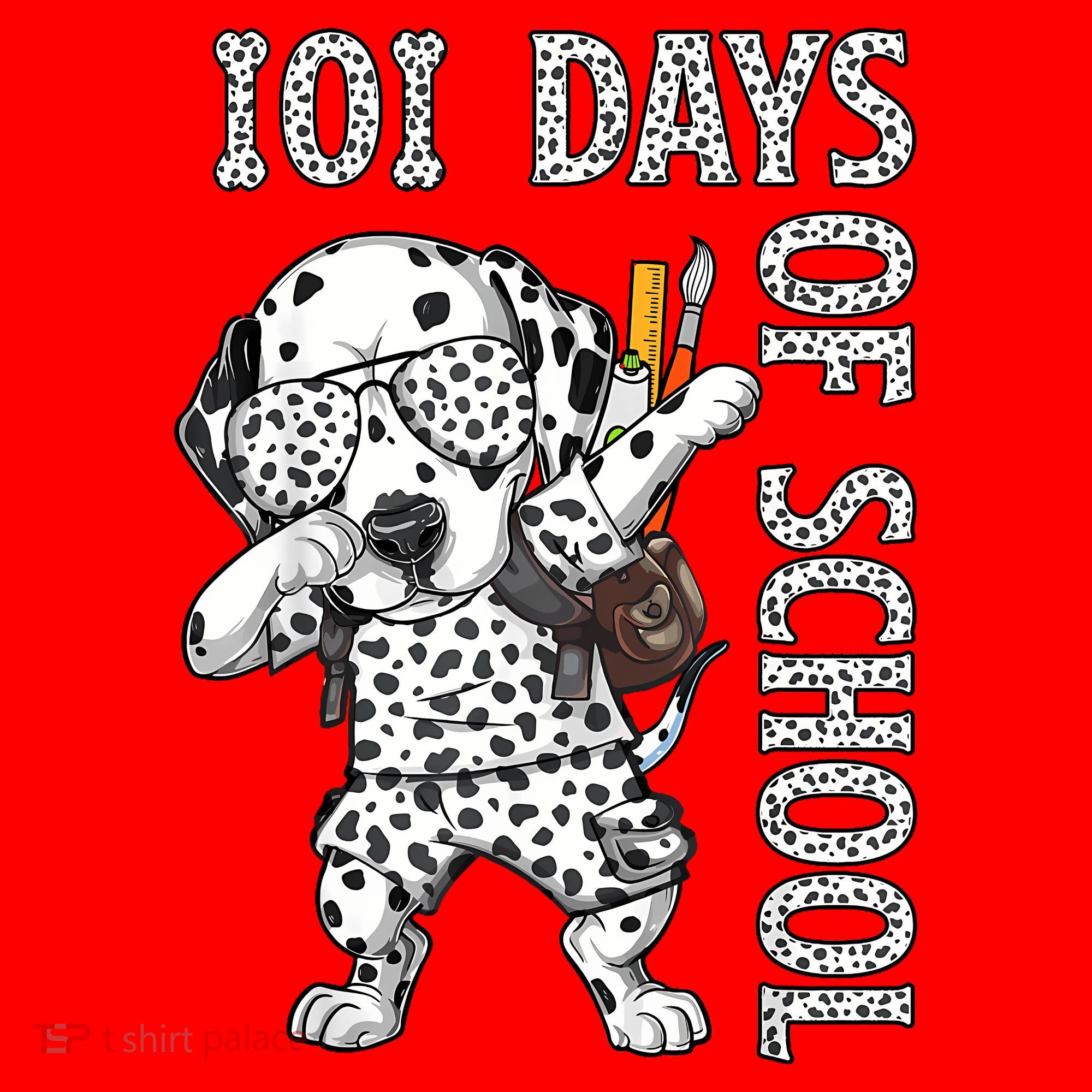 101 Days School Dabbing Dalmatian Dog Teachers Santa Hat