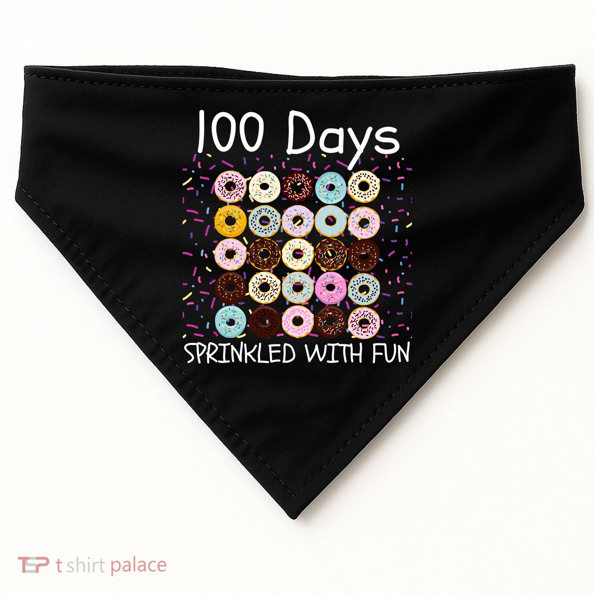 100 Days Sprinkled With Fun, 100th Day Of School, 100 Days USA-Made Doggie Bandana