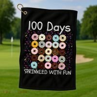 100 Days Sprinkled With Fun, 100th Day Of School, 100 Days Golf Towel thumb 1