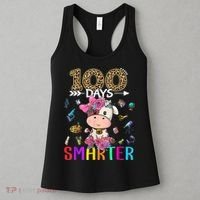 100 Days Smarter Cute Cow  Happy 100th Day of school  Women's Tank Top thumb 3