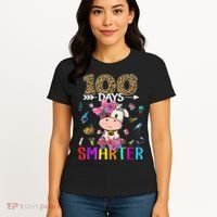 100 Days Smarter Cute Cow  Happy 100th Day of school  Women's T-Shirt thumb 4