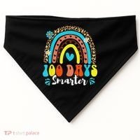 100 Days Smarter Rainbow Leopard Happy 100th Day Of School USA-Made Doggie Bandana thumb 0