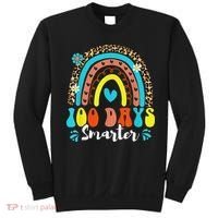 100 Days Smarter Rainbow Leopard Happy 100th Day Of School Sweatshirt thumb 0
