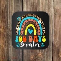 100 Days Smarter Rainbow Leopard Happy 100th Day Of School Coaster thumb 0