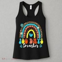 100 Days Smarter Rainbow Leopard Happy 100th Day Of School Women's Tank Top thumb 3