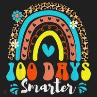 100 Days Smarter Rainbow Leopard Happy 100th Day Of School Golf Towel thumb 3