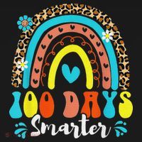 100 Days Smarter Rainbow Leopard Happy 100th Day Of School Visor thumb 3
