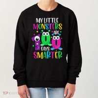 100 Days Teacher Gift My Little Monsters 100 Days Smarter Gift Women's Sweatshirt thumb 0