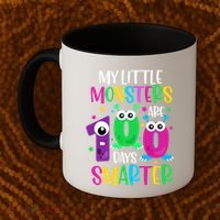 100 Days Teacher Gift My Little Monsters 100 Days Smarter Gift Coffee Mug thumb 2
