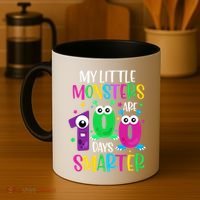 100 Days Teacher Gift My Little Monsters 100 Days Smarter Gift Coffee Mug thumb 4