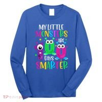 100 Days Teacher Gift My Little Monsters 100 Days Smarter Gift Long Sleeve Shirt thumb 0