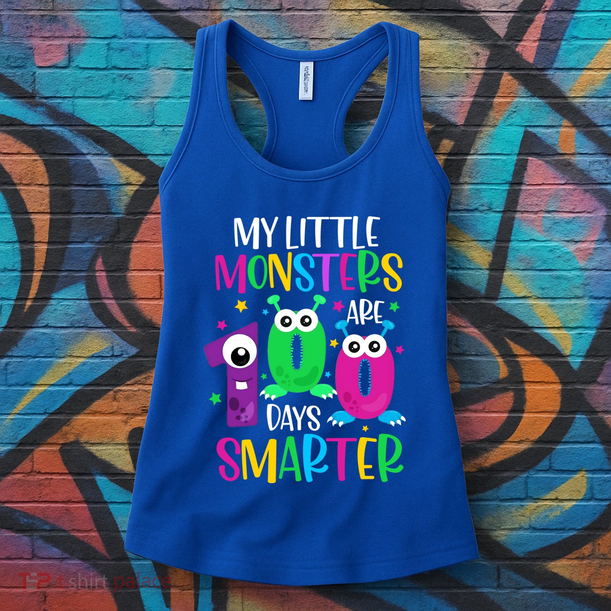 100 Days Teacher Gift My Little Monsters 100 Days Smarter Gift Women's Tank Top