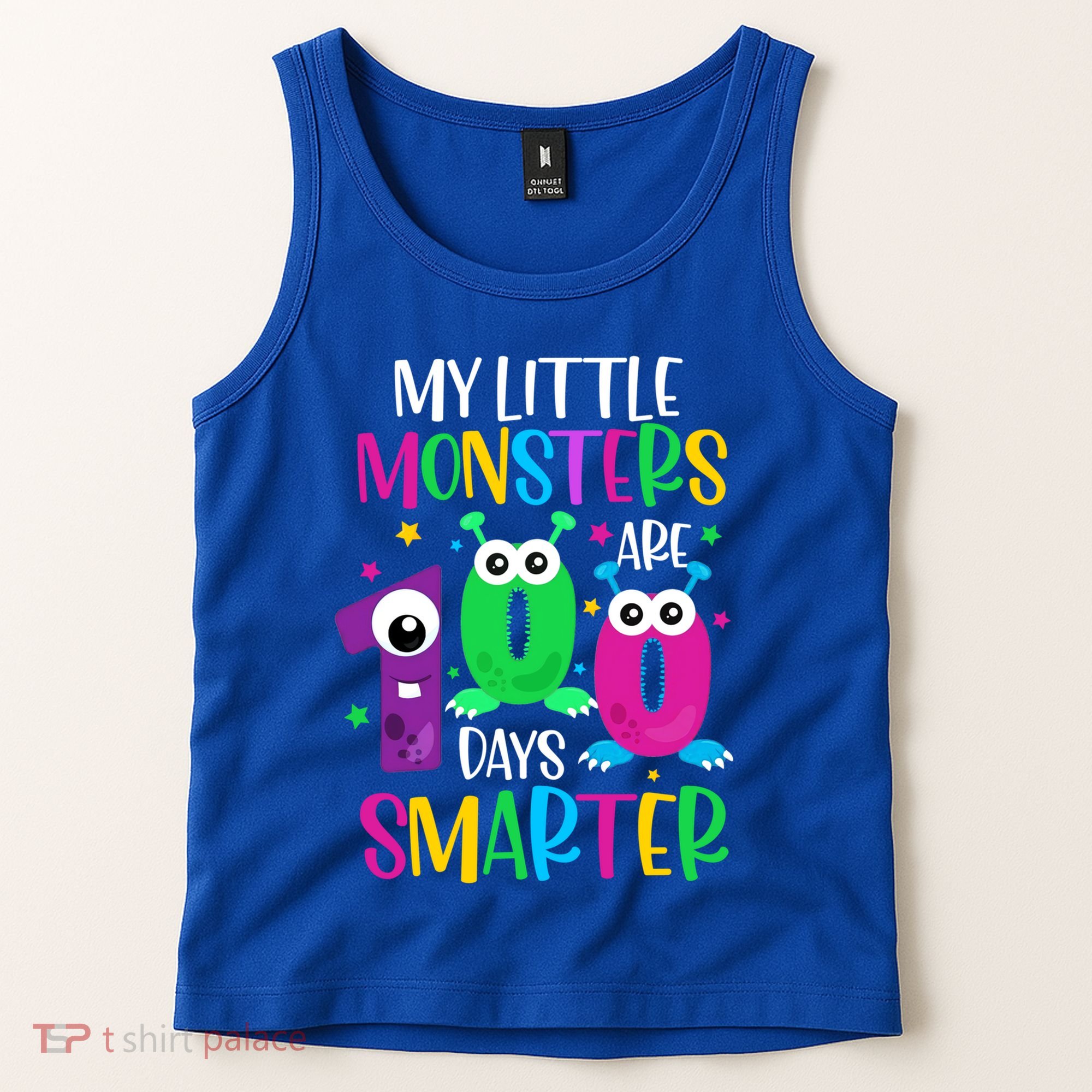 100 Days Teacher Gift My Little Monsters 100 Days Smarter Gift Tank Top