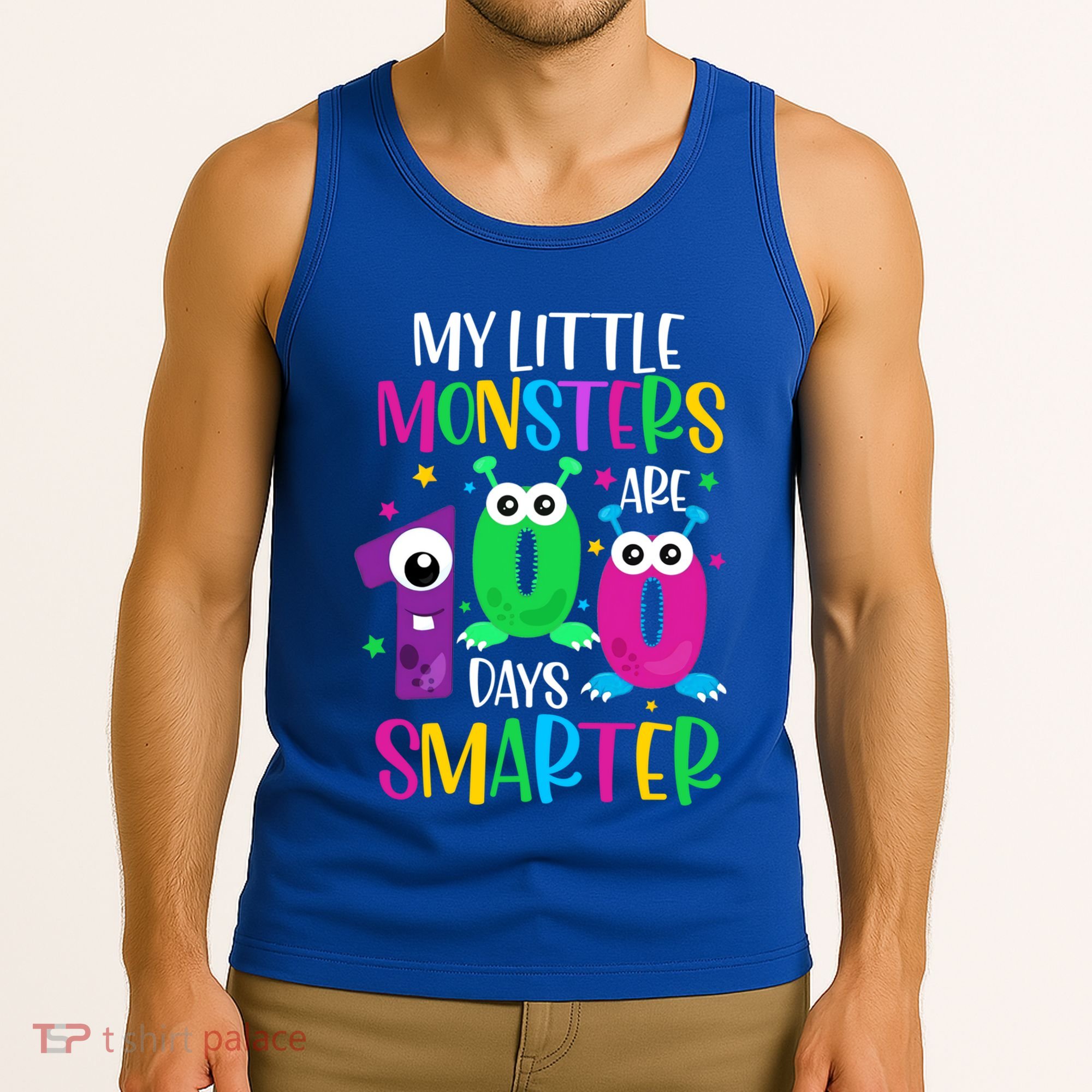 100 Days Teacher Gift My Little Monsters 100 Days Smarter Gift Tank Top