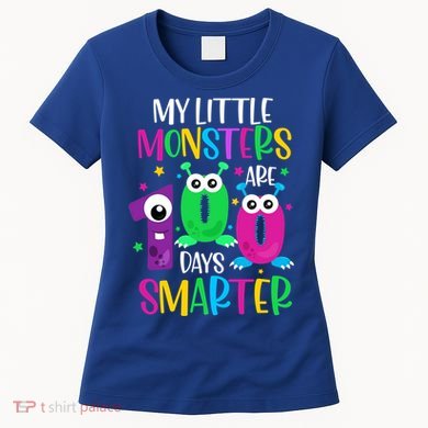 100 Days Teacher Gift My Little Monsters 100 Days Smarter Gift Women's T-Shirt