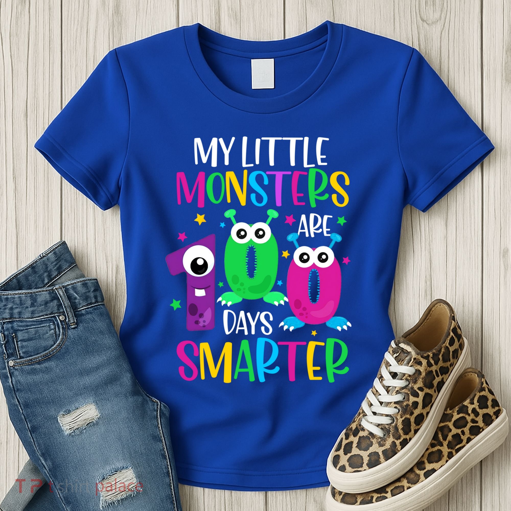 100 Days Teacher Gift My Little Monsters 100 Days Smarter Gift Women's T-Shirt