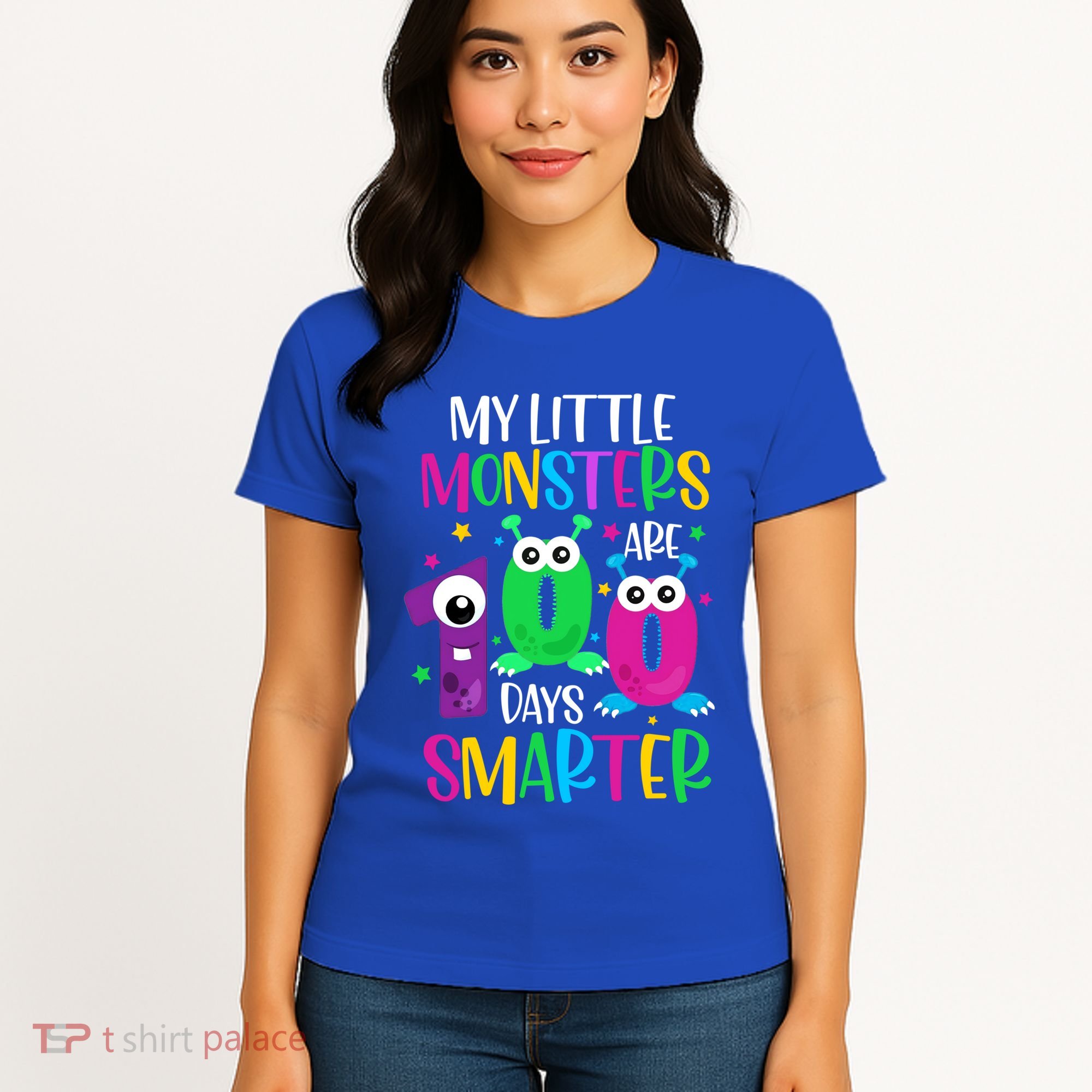 100 Days Teacher Gift My Little Monsters 100 Days Smarter Gift Women's T-Shirt