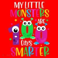 100 Days Teacher Gift My Little Monsters 100 Days Smarter Gift Santa Hat thumb 1