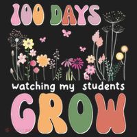 100 Days Watching My Students Grow Floral Women's Sweatshirt thumb 2