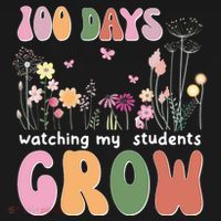 100 Days Watching My Students Grow Floral Coaster thumb 2