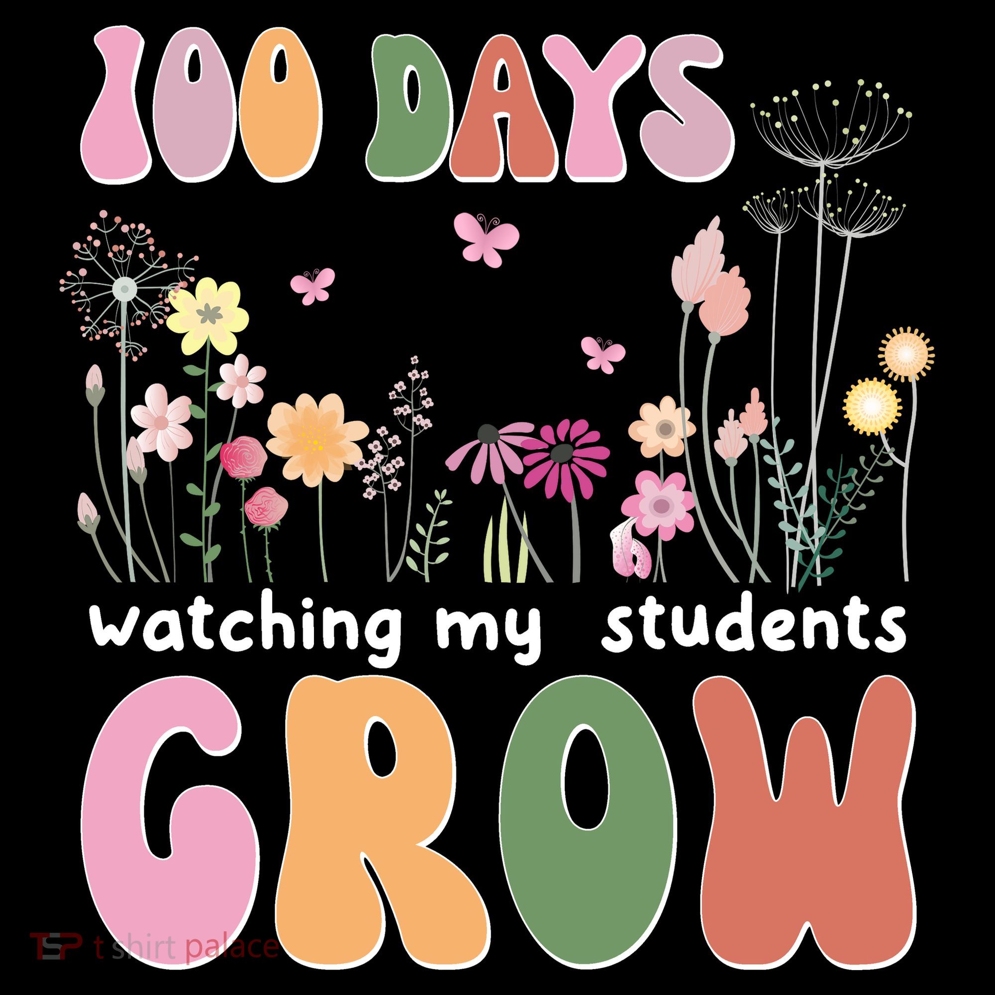 100 Days Watching My Students Grow Floral Coaster