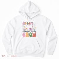 100 Days Watching My Students Grow Floral Hoodie thumb 0