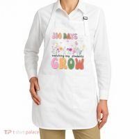 100 Days Watching My Students Grow Floral Apron thumb 2
