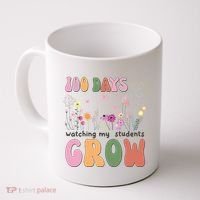100 Days Watching My Students Grow Floral Coffee Mug thumb 0