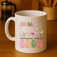 100 Days Watching My Students Grow Floral Coffee Mug thumb 4