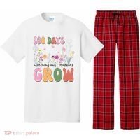 100 Days Watching My Students Grow Floral Pajama Set thumb 0