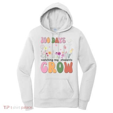 100 Days Watching My Students Grow Floral Women's Hoodie