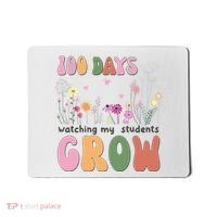 100 Days Watching My Students Grow Floral Mousepad thumb 0