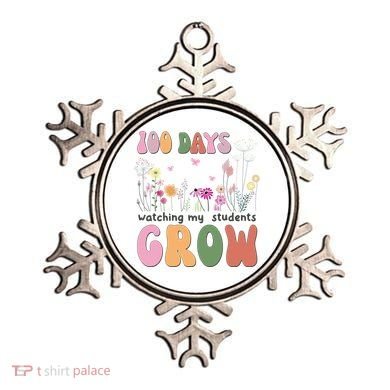 100 Days Watching My Students Grow Floral Ornament