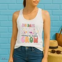 100 Days Watching My Students Grow Floral Women's Tank Top thumb 2