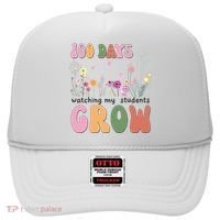 100 Days Watching My Students Grow Floral Hat thumb 0