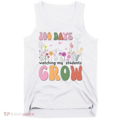 100 Days Watching My Students Grow Floral Tank Top