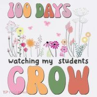 100 Days Watching My Students Grow Floral Tank Top thumb 6