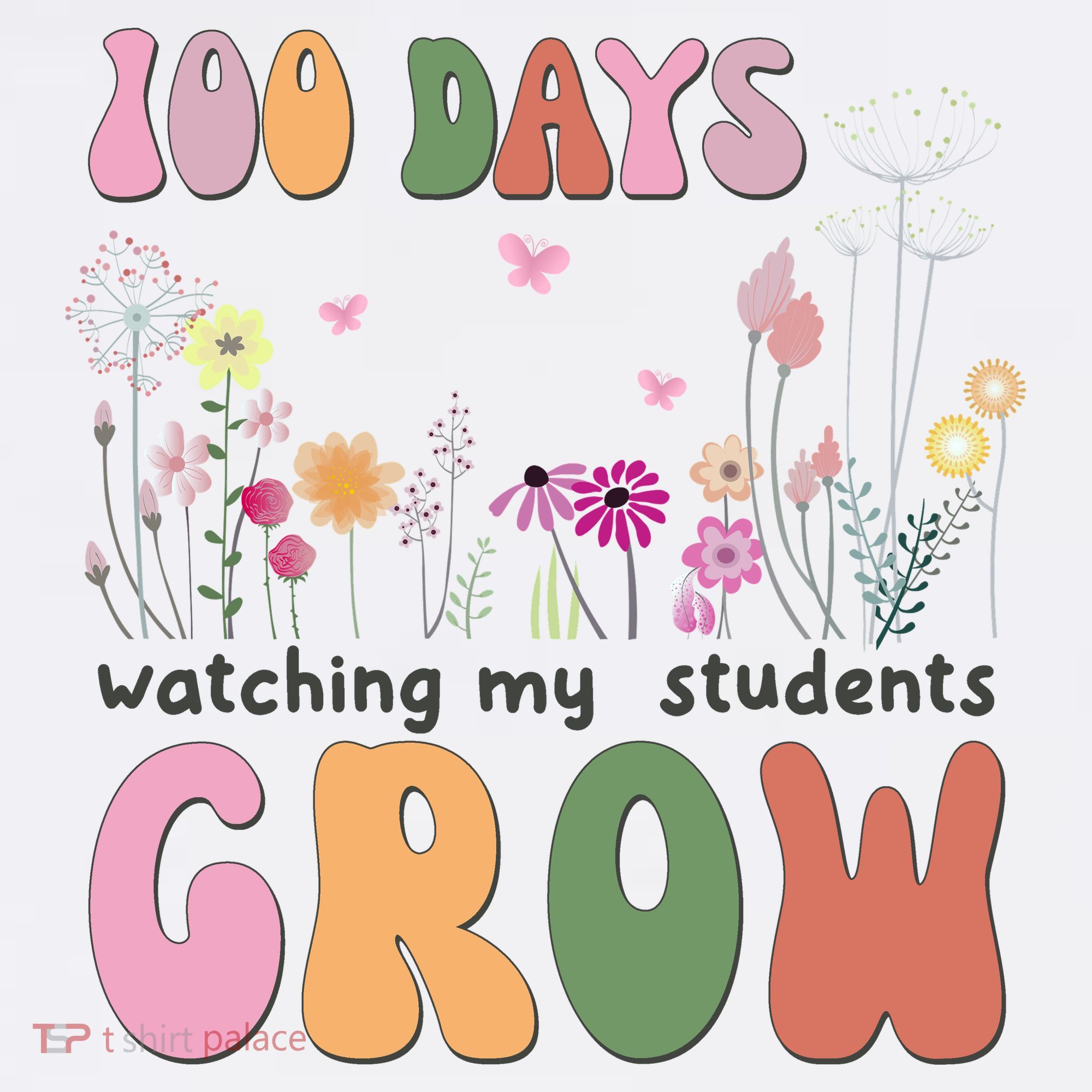 100 Days Watching My Students Grow Floral Visor