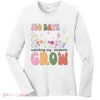100 Days Watching My Students Grow Floral Women's Long Sleeve Shirt thumb 0