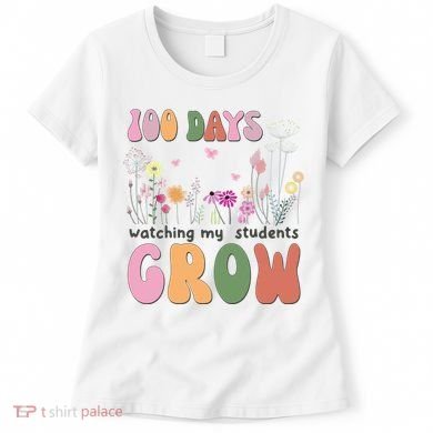 100 Days Watching My Students Grow Floral Women's T-Shirt
